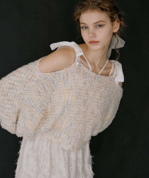 idem（イデム）の「tape yarn 2way knit cardigan/2wayニットボレロカーディガン（ニット/セーター・レディース・その他/グレー・FREE）」の20枚目の写真