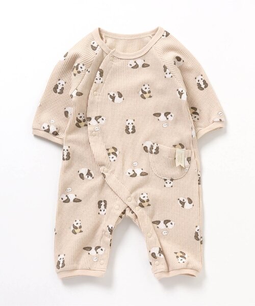 apres les cours（アプレレクール）の「パンダ・ハート・きょうりゅう柄ワッフルカバーオール（ロンパース・キッズ・ミント/アイボリー/ベージュ・80/60/70）」の17枚目の写真