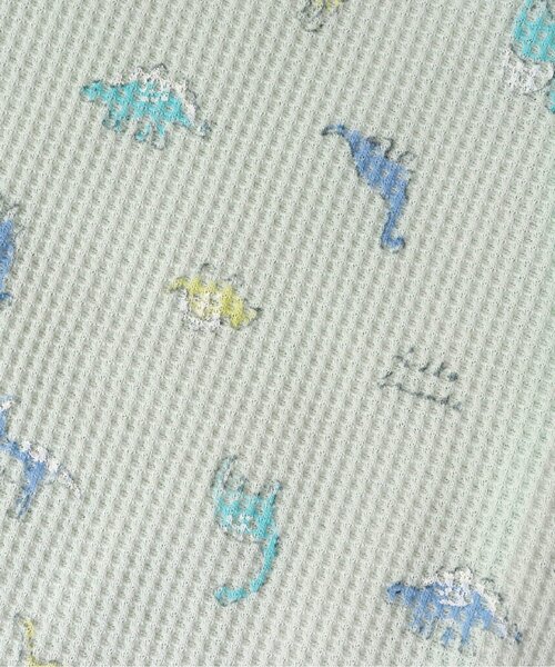 apres les cours（アプレレクール）の「パンダ・ハート・きょうりゅう柄ワッフルカバーオール（ロンパース・キッズ・ミント/アイボリー/ベージュ・80/60/70）」の8枚目の写真