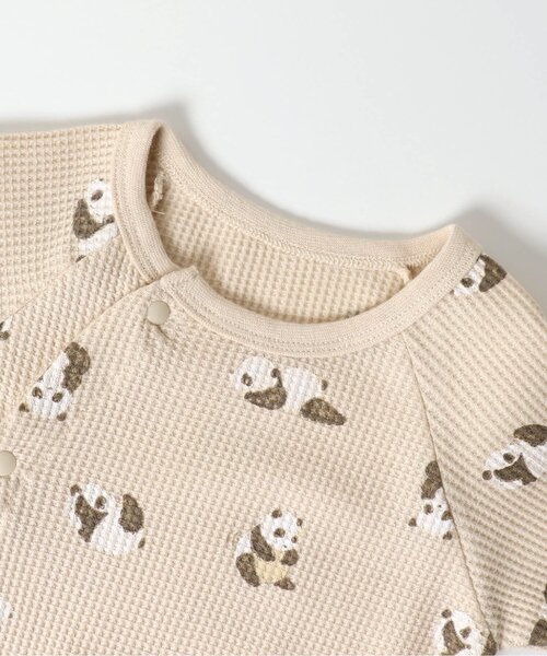 apres les cours（アプレレクール）の「パンダ・ハート・きょうりゅう柄ワッフルカバーオール（ロンパース・キッズ・ミント/アイボリー/ベージュ・80/60/70）」の14枚目の写真
