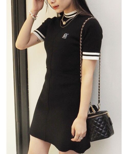 EVRIS（エヴリス）の「ワンポイントフレアーミニワンピース（ワンピース・レディース・ネイビー/ブラック/ホワイト・FREE）」の3枚目の写真