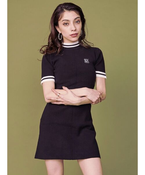 EVRIS（エヴリス）の「ワンポイントフレアーミニワンピース（ワンピース・レディース・ネイビー/ブラック/ホワイト・FREE）」の5枚目の写真