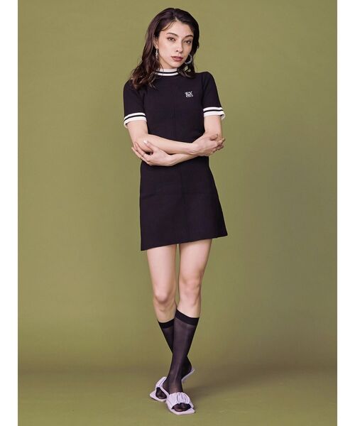 EVRIS（エヴリス）の「ワンポイントフレアーミニワンピース（ワンピース・レディース・ネイビー/ブラック/ホワイト・FREE）」の7枚目の写真