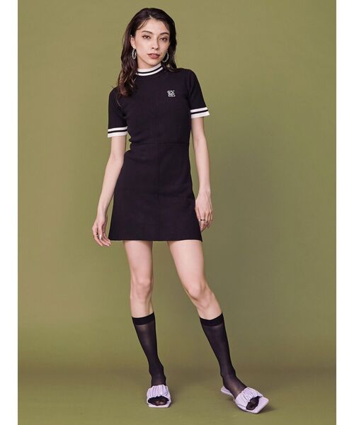 EVRIS（エヴリス）の「ワンポイントフレアーミニワンピース（ワンピース・レディース・ネイビー/ブラック/ホワイト・FREE）」の8枚目の写真