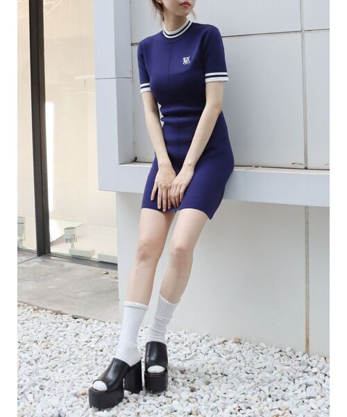 EVRIS（エヴリス）の「ワンポイントフレアーミニワンピース（ワンピース・レディース・ネイビー/ブラック/ホワイト・FREE）」の19枚目の写真