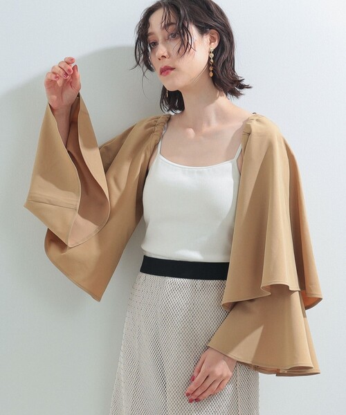 Ray BEAMS（レイビームス）の「Ray BEAMS / フレア アーム ボレロ（カーディガン/ボレロ・レディース・ベージュ/ブラック・ONE SIZE）」の11枚目の写真