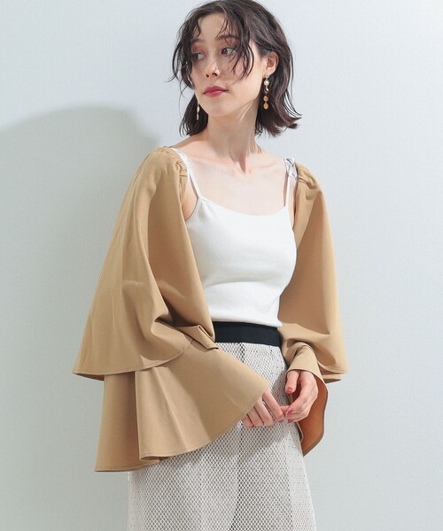 Ray BEAMS（レイビームス）の「Ray BEAMS / フレア アーム ボレロ（カーディガン/ボレロ・レディース・ベージュ/ブラック・ONE SIZE）」の13枚目の写真