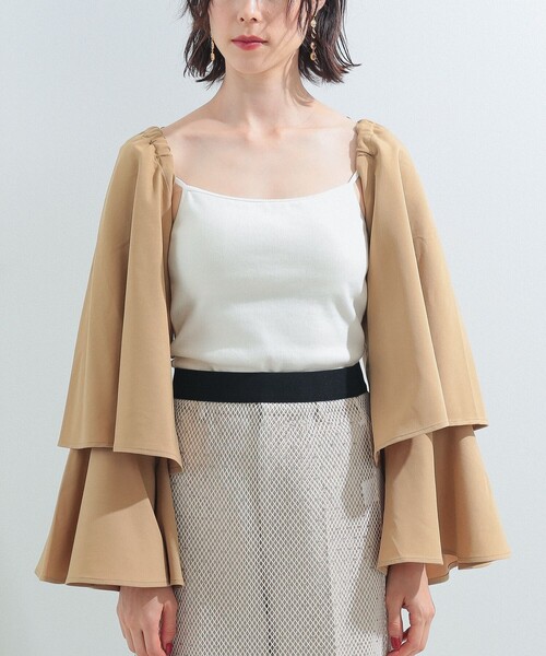 Ray BEAMS（レイビームス）の「Ray BEAMS / フレア アーム ボレロ（カーディガン/ボレロ・レディース・ベージュ/ブラック・ONE SIZE）」の14枚目の写真