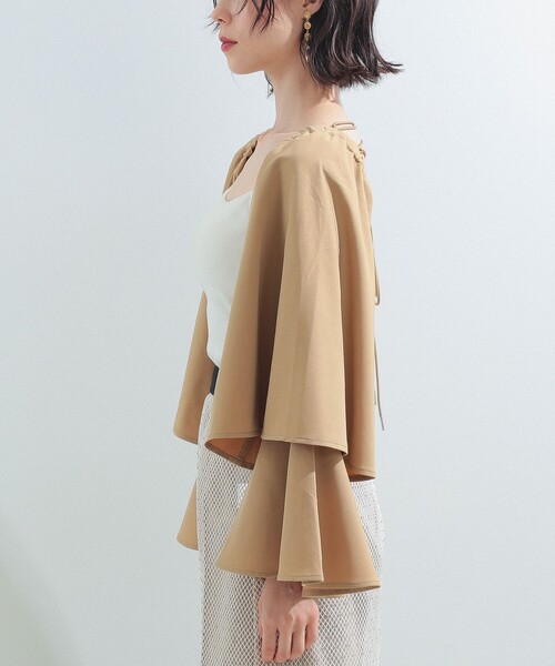 Ray BEAMS（レイビームス）の「Ray BEAMS / フレア アーム ボレロ（カーディガン/ボレロ・レディース・ベージュ/ブラック・ONE SIZE）」の15枚目の写真