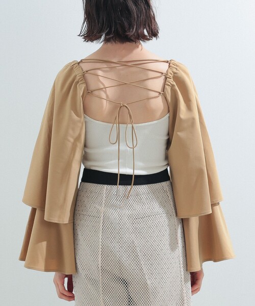 Ray BEAMS（レイビームス）の「Ray BEAMS / フレア アーム ボレロ（カーディガン/ボレロ・レディース・ベージュ/ブラック・ONE SIZE）」の16枚目の写真