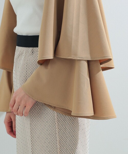 Ray BEAMS（レイビームス）の「Ray BEAMS / フレア アーム ボレロ（カーディガン/ボレロ・レディース・ベージュ/ブラック・ONE SIZE）」の18枚目の写真