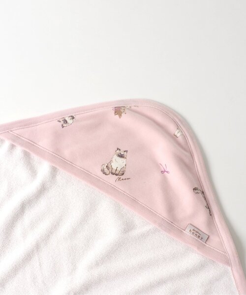 apres les cours(アプレレクール)の「ねこ・トイプードル柄ブランケット(ブランケット・キッズ・アイボリー/ピンク・FREE)」の10枚目の写真