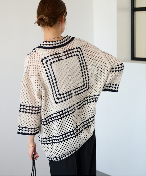 JOURNAL STANDARD relume（ジャーナルスタンダード　レリューム）の「《追加2》クロシェラインシャツカーディガン（カーディガン/ボレロ・レディース・ベージュ・FREE）」の13枚目の写真