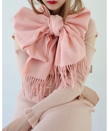 epine（エピヌ）の「e embroidery logo muffler pink（マフラー