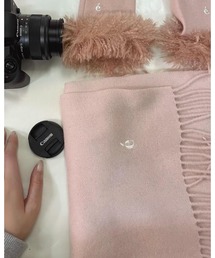epine（エピヌ）の「e embroidery logo muffler pink（マフラー