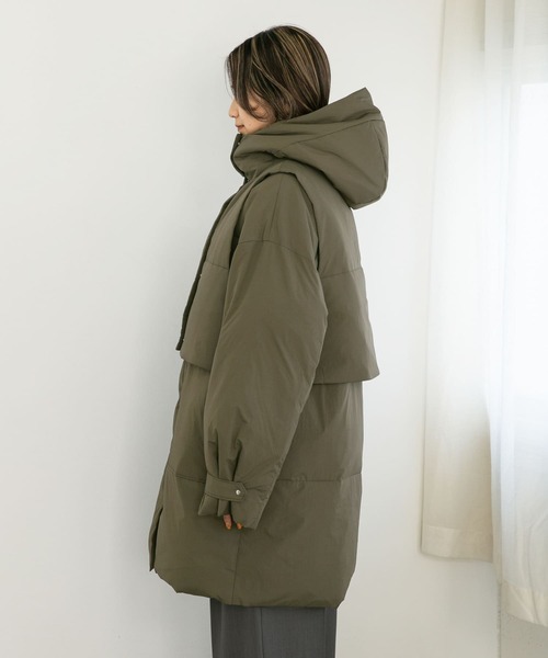 KBF（ケイビーエフ）の「ベストSETミドル丈中綿ジャケット（ダウン