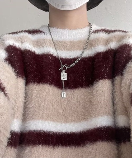 B.R.U（ブル）の「シャギーボーダーニット（ニット/セーター・メンズ・ブラック/レッド・FREE）」の10枚目の写真