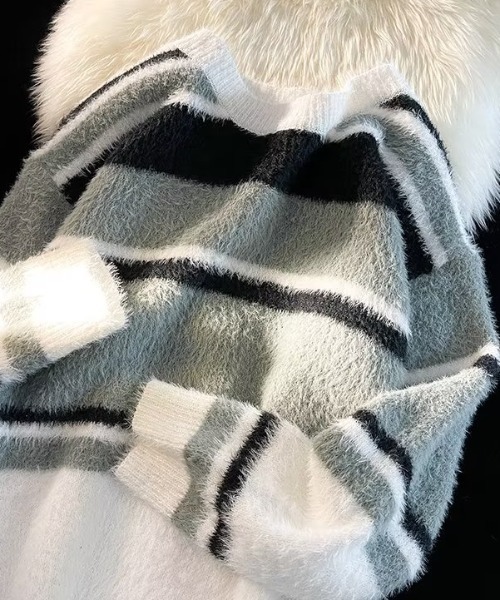 B.R.U（ブル）の「シャギーボーダーニット（ニット/セーター・メンズ・ブラック/レッド・FREE）」の16枚目の写真