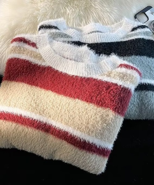 B.R.U（ブル）の「シャギーボーダーニット（ニット/セーター・メンズ・ブラック/レッド・FREE）」の17枚目の写真