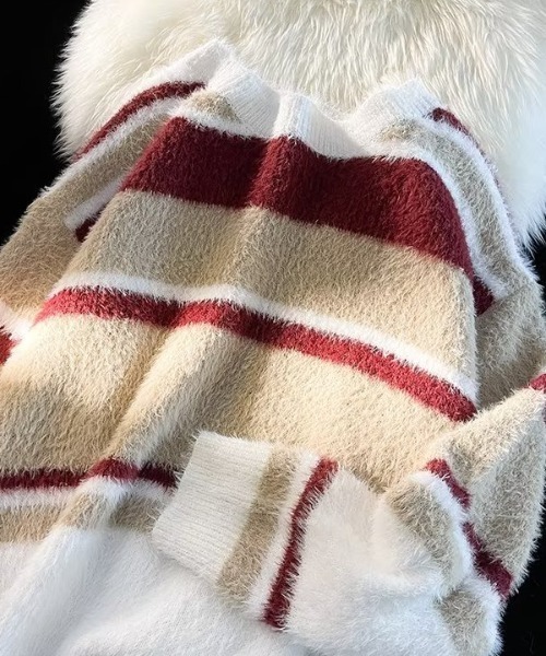 B.R.U（ブル）の「シャギーボーダーニット（ニット/セーター・メンズ・ブラック/レッド・FREE）」の18枚目の写真