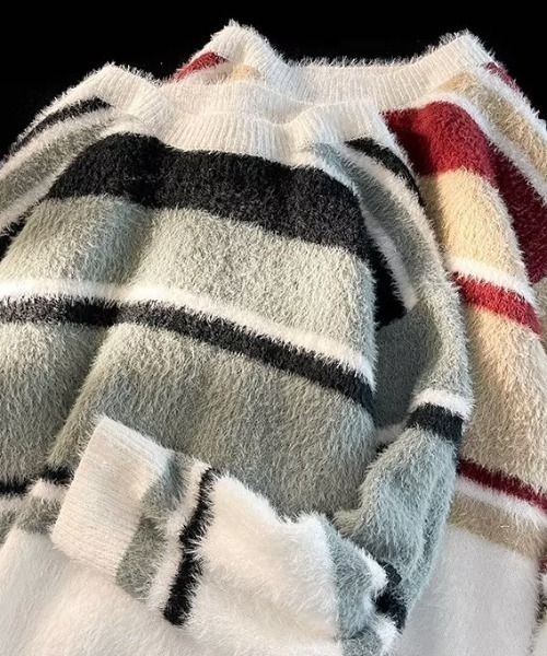 B.R.U（ブル）の「シャギーボーダーニット（ニット/セーター・メンズ・ブラック/レッド・FREE）」の19枚目の写真