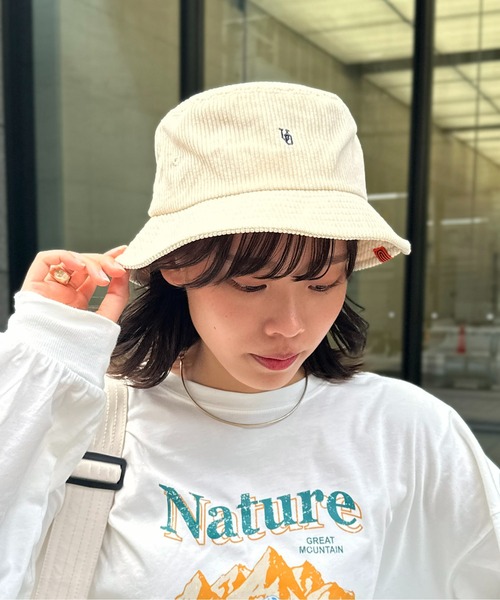 UNIVERSAL OVERALL(ユニバーサルオーバーオール)の「コーデュロイバケハ(ハット・メンズ・アイボリー/ブラック/ブラック系その他/チャコールグレー/サックスブルー/オフホワイト・FREE)」の2枚目の写真