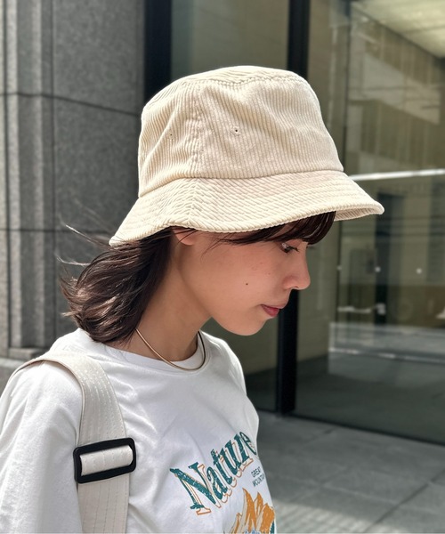 UNIVERSAL OVERALL(ユニバーサルオーバーオール)の「コーデュロイバケハ(ハット・メンズ・アイボリー/ブラック/ブラック系その他/チャコールグレー/サックスブルー/オフホワイト・FREE)」の9枚目の写真