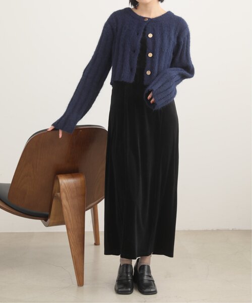 RAY CASSIN（レイカズン）の「ストレートベロアキャミワンピース（ワンピース・レディース・ブラック/カーキ/ブルー・FREE）」の8枚目の写真