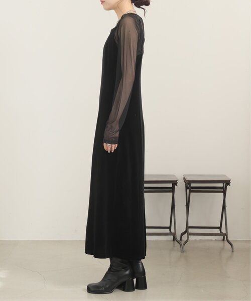 RAY CASSIN（レイカズン）の「ストレートベロアキャミワンピース（ワンピース・レディース・ブラック/カーキ/ブルー・FREE）」の14枚目の写真