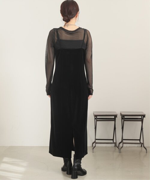 RAY CASSIN（レイカズン）の「ストレートベロアキャミワンピース（ワンピース・レディース・ブラック/カーキ/ブルー・FREE）」の15枚目の写真