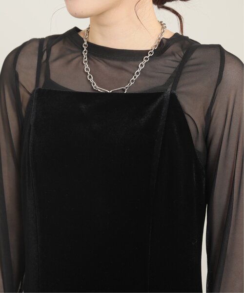 RAY CASSIN（レイカズン）の「ストレートベロアキャミワンピース（ワンピース・レディース・ブラック/カーキ/ブルー・FREE）」の18枚目の写真