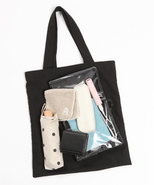 GLOBAL WORK Smile Seed Store（グローバルワーク スマイルシードストア）の「ベーシックトート/リネン混/185298（トートバッグ・レディース・ブラック/セージグリーン/ベージュ・FREE）」の4枚目の写真