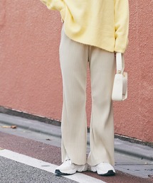 起毛リブ フィット&フレアパンツ