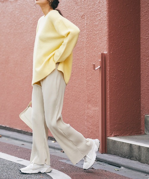 coca(coca)(コカ)の「起毛リブ フィット&フレアパンツ(その他パンツ・レディース・ベージュ/ブラック・SHORT/LONG)」の8枚目の写真