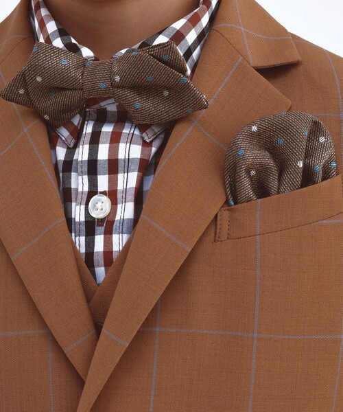 green label relaxing（グリーンレーベルリラクシング）の「GLR ボウタイチーフセット / ドット（蝶ネクタイ・キッズ・コバルトブルー/ブラウン・FREE）」の3枚目の写真