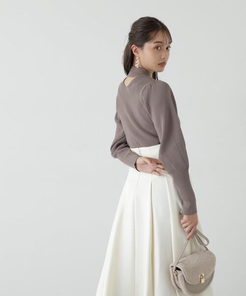 PROPORTION BODY DRESSING（プロポーションボディドレッシング）の「ポリエステルバックデザインニット / 1213270021（ニット/セーター・レディース・ブラック/グレー/ブラウン・FREE）」の3枚目の写真