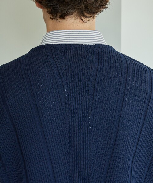 PUBLIC TOKYO(パブリックトウキョウ)の「ショートノースリーブニットベスト(ベスト・メンズ・ダークグレー/ネイビー・FREE)」の14枚目の写真