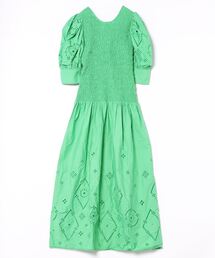 GANNI グリーン レース ワンピース GANNI（ガニー）の「GANNI maxi smock dress F7208（ワンピース）」 - WEAR