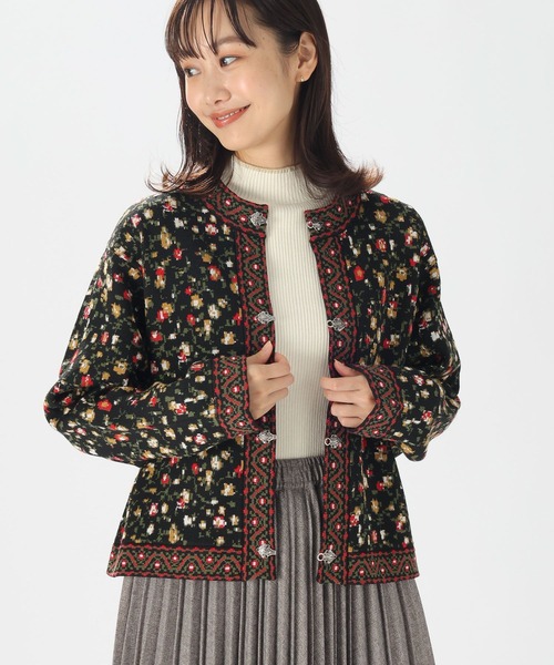 niko and...(ニコアンド)の「フラワーアソートジャガードカーディガン(カーディガン/ボレロ・レディース・レッド/ブルー・BIG(L)/MEDIUM)」の8枚目の写真