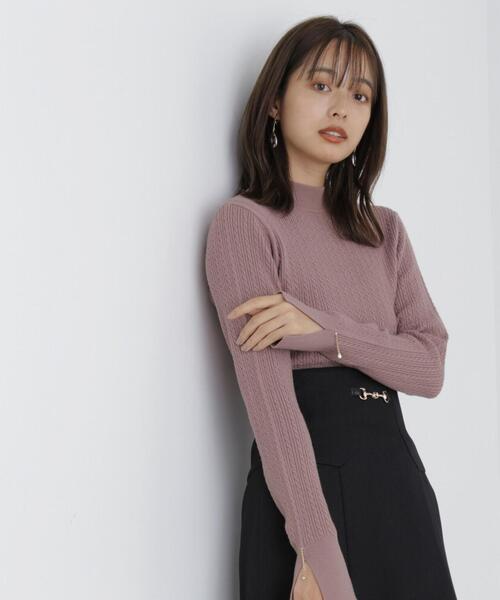 PROPORTION BODY DRESSING(プロポーションボディドレッシング)の「ミニケーブルスリットチェーンニット / 1213270027(ニット/セーター・レディース・ライトグリーン/ホワイト系その他/ブラウン/ブラック・MEDIUM/SMALL)」の9枚目の写真