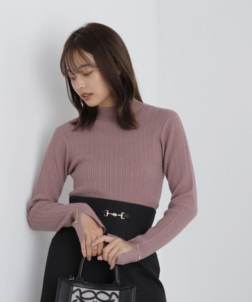 PROPORTION BODY DRESSING(プロポーションボディドレッシング)の「ミニケーブルスリットチェーンニット / 1213270027(ニット/セーター・レディース・ライトグリーン/ホワイト系その他/ブラウン/ブラック・MEDIUM/SMALL)」の10枚目の写真