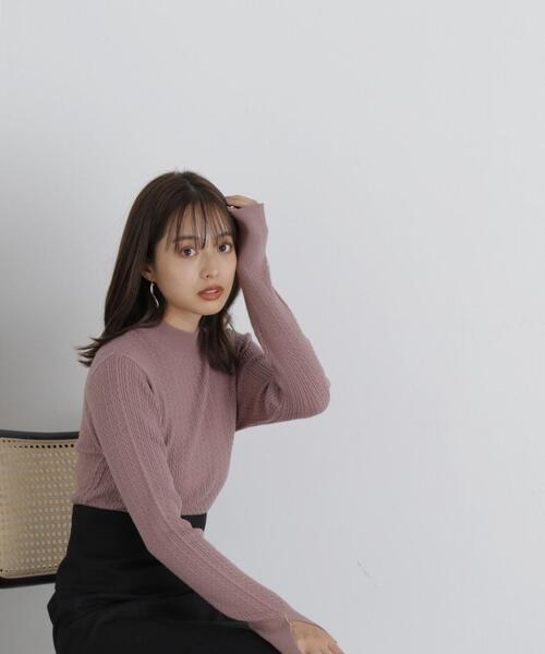 PROPORTION BODY DRESSING(プロポーションボディドレッシング)の「ミニケーブルスリットチェーンニット / 1213270027(ニット/セーター・レディース・ライトグリーン/ホワイト系その他/ブラウン/ブラック・MEDIUM/SMALL)」の11枚目の写真