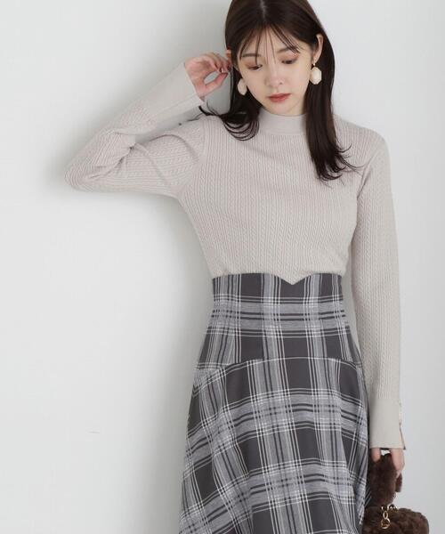 PROPORTION BODY DRESSING(プロポーションボディドレッシング)の「ミニケーブルスリットチェーンニット / 1213270027(ニット/セーター・レディース・ライトグリーン/ホワイト系その他/ブラウン/ブラック・MEDIUM/SMALL)」の17枚目の写真