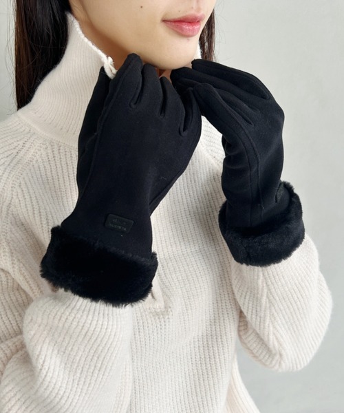 MYMOOD.（マイムード）の「【スマホ対応】裏起毛ファー手袋（手袋・レディース・ブラック/ベージュ/ピンク/グレー・FREE）」の13枚目の写真