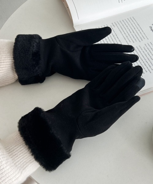 MYMOOD.（マイムード）の「【スマホ対応】裏起毛ファー手袋（手袋・レディース・ブラック/ベージュ/ピンク/グレー・FREE）」の14枚目の写真