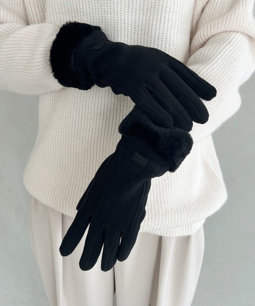 MYMOOD.（マイムード）の「【スマホ対応】裏起毛ファー手袋（手袋・レディース・ブラック/ベージュ/ピンク/グレー・FREE）」の16枚目の写真