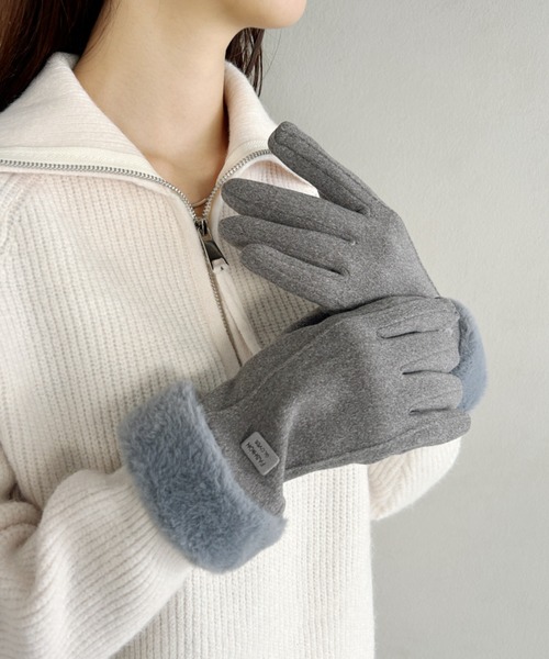 MYMOOD.（マイムード）の「【スマホ対応】裏起毛ファー手袋（手袋・レディース・ブラック/ベージュ/ピンク/グレー・FREE）」の19枚目の写真