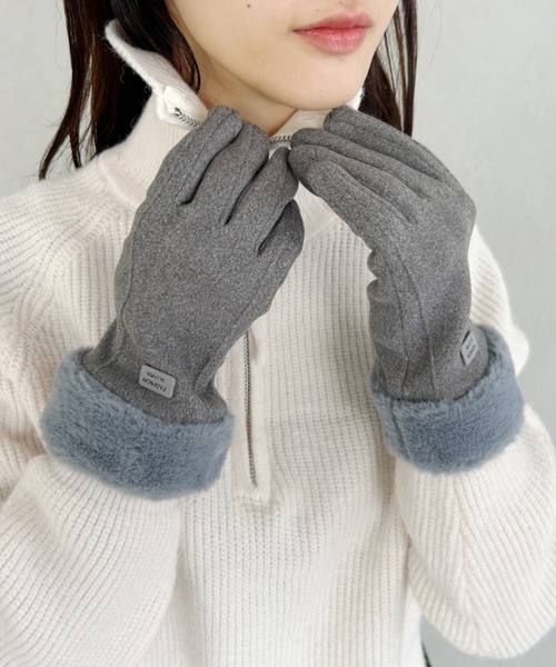 MYMOOD.（マイムード）の「【スマホ対応】裏起毛ファー手袋（手袋・レディース・ブラック/ベージュ/ピンク/グレー・FREE）」の18枚目の写真