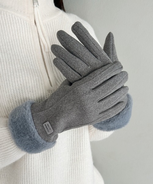 MYMOOD.（マイムード）の「【スマホ対応】裏起毛ファー手袋（手袋・レディース・ブラック/ベージュ/ピンク/グレー・FREE）」の20枚目の写真