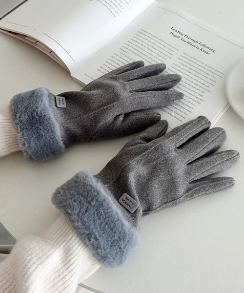 MYMOOD.（マイムード）の「【スマホ対応】裏起毛ファー手袋（手袋・レディース・ブラック/ベージュ/ピンク/グレー・FREE）」の9枚目の写真